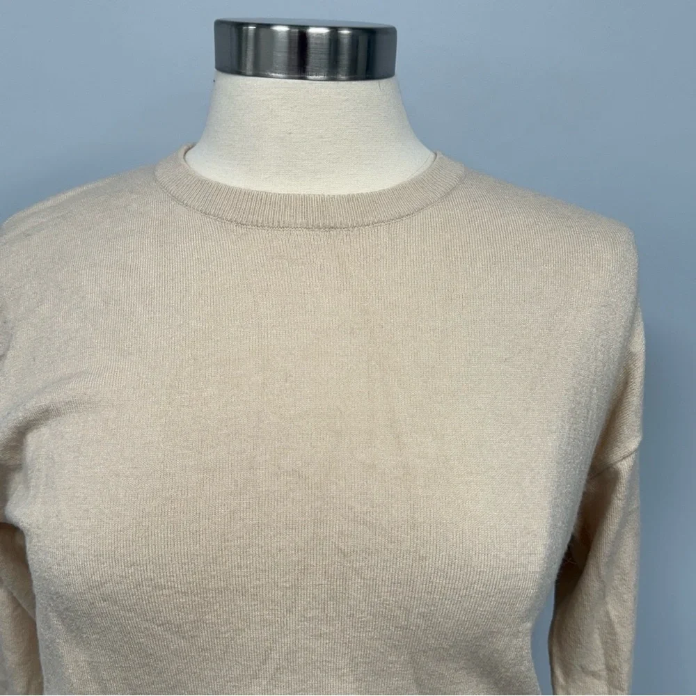 Joh Cashmere Blend Sweater Sally With Feathers (missing tags) Small Ecru *read